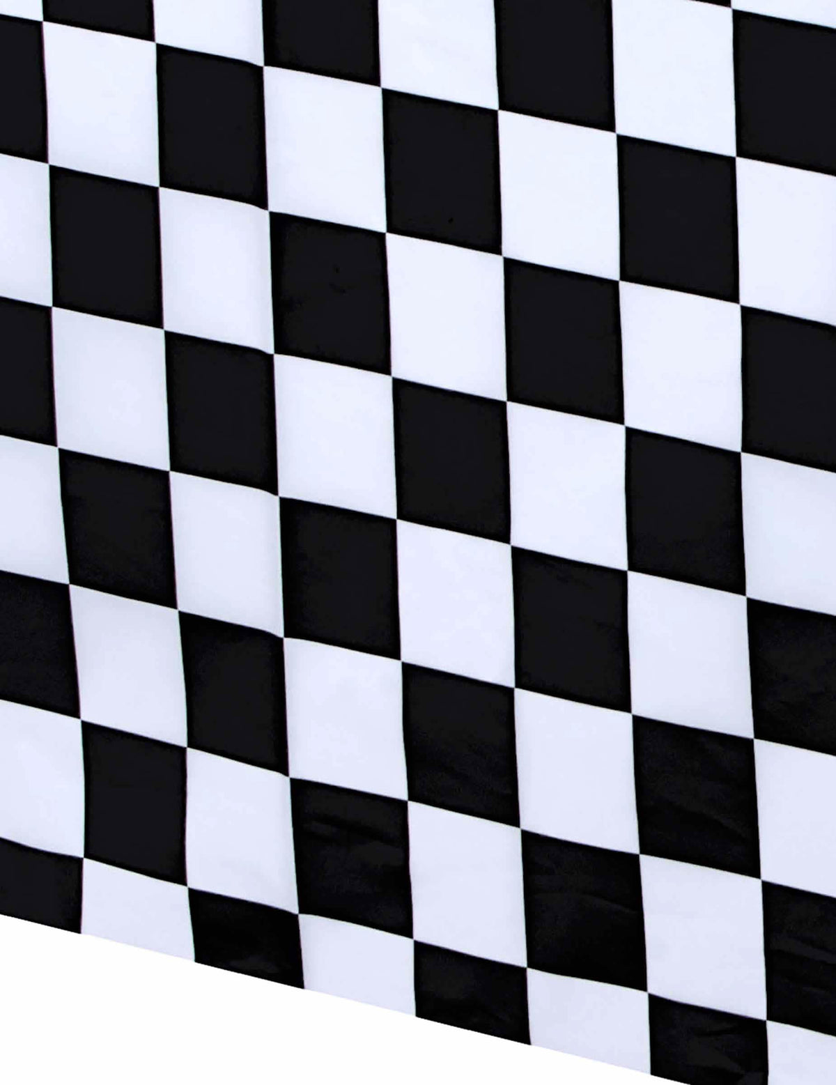 Détail du motif à damier de la nappe en plastique racing pour fête