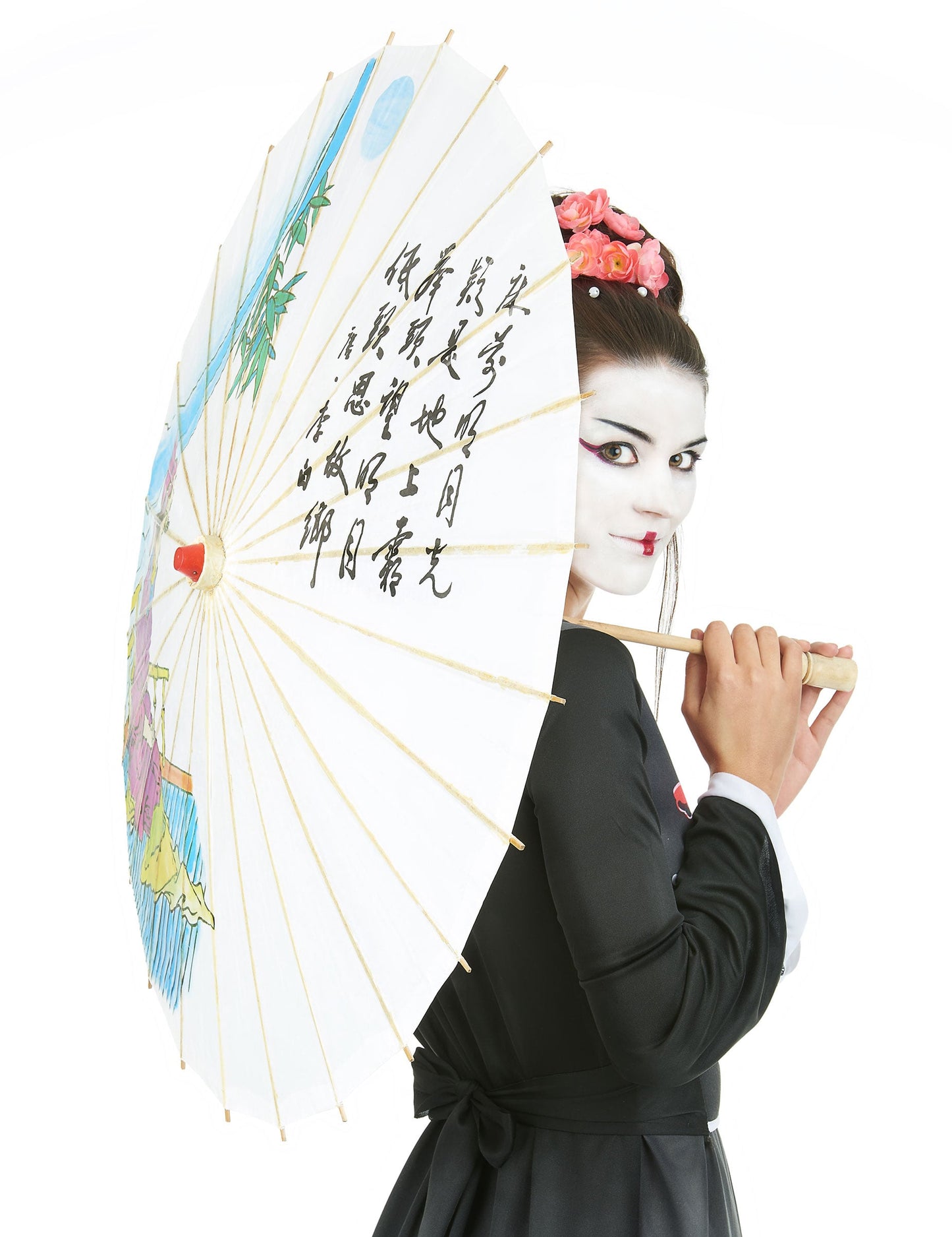 Vue de profil de l'ombrelle chinoise