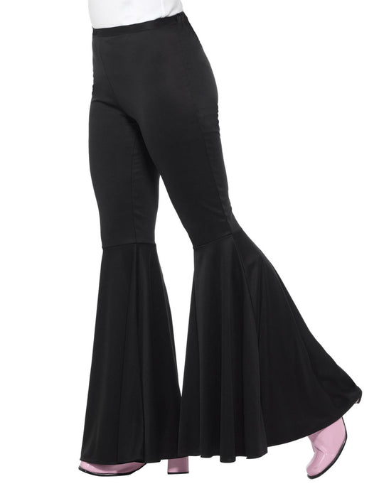 Vue de profil du pantalon pattes d'éléphant disco