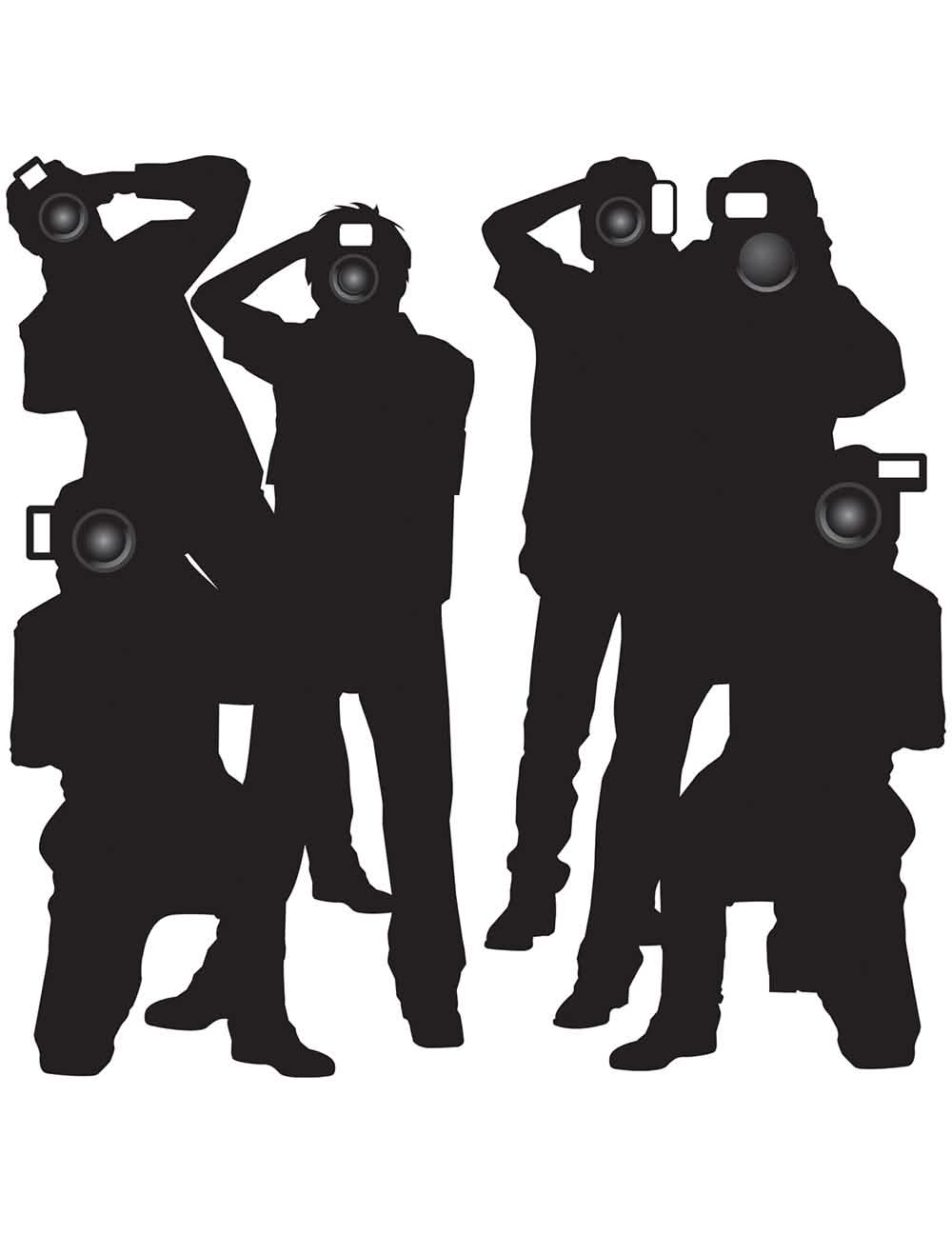 Mustat Paparazzi-seinäkoristeet siluetit