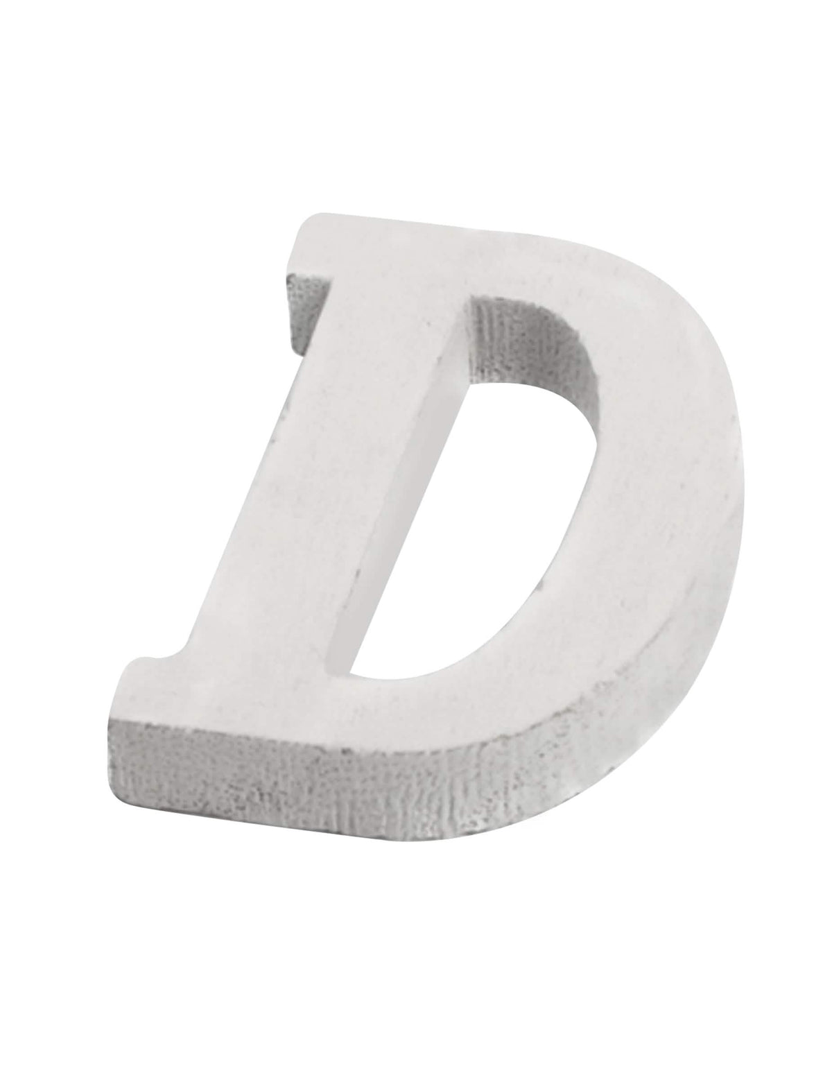 Lettre D en bois pour décoration personnalisée blanc