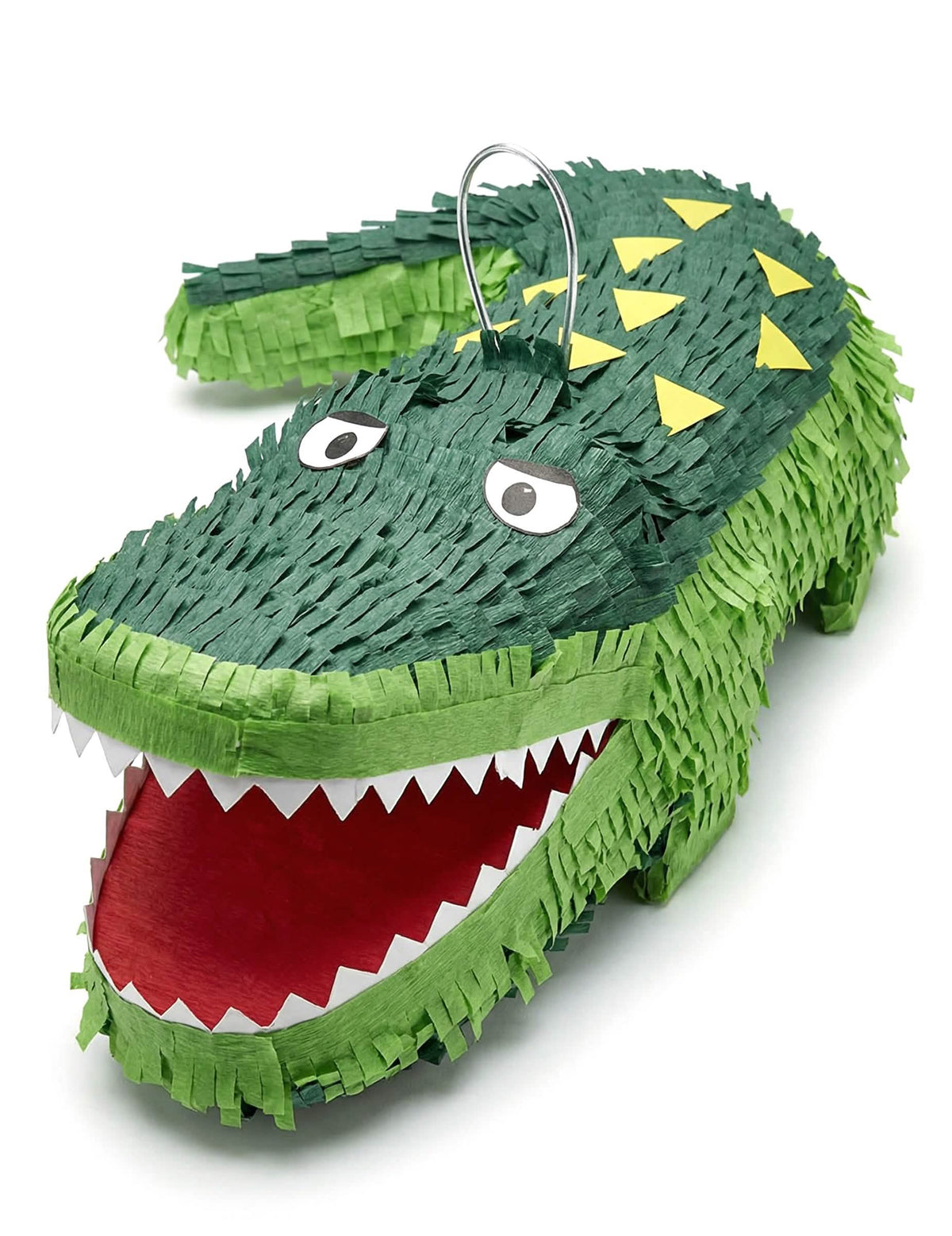 Piñata-krokotiili lapset vihreä avoimella suulla ja valkoisilla hampailla