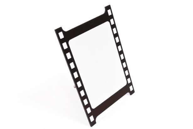 Porte menu cinéma noir en bois bobine