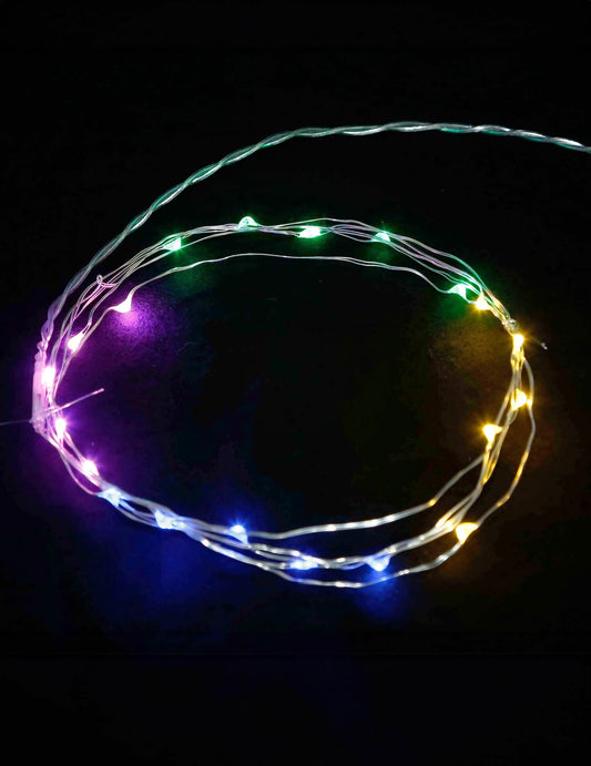 Détail des lumières LED du rideau lumineux multicolore pour fête