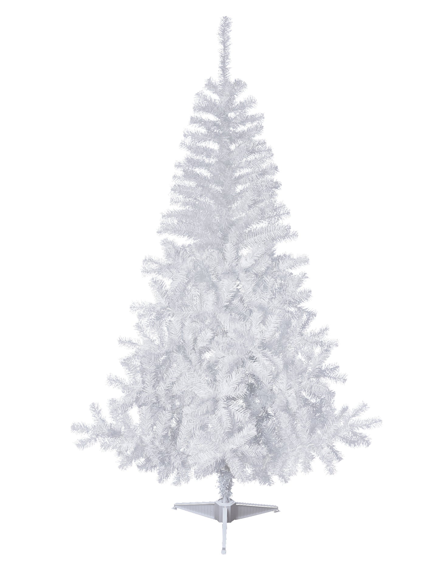 Vue de face du sapin artificiel enneigé blanc réaliste sur pied