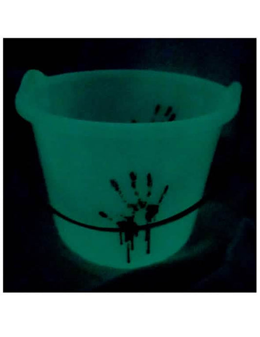 Effet phosphorescent dans le noir du seau Halloween ensanglanté