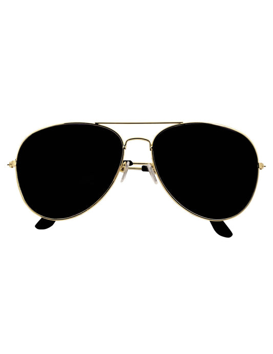 Lunettes de soleil type aviateur du set accessoires capitaine pour adulte