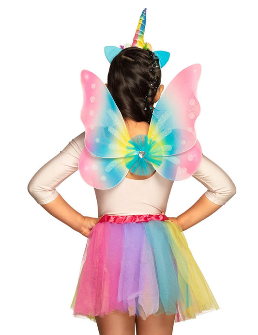 Vue de dos du set accessoires licorne pour fille