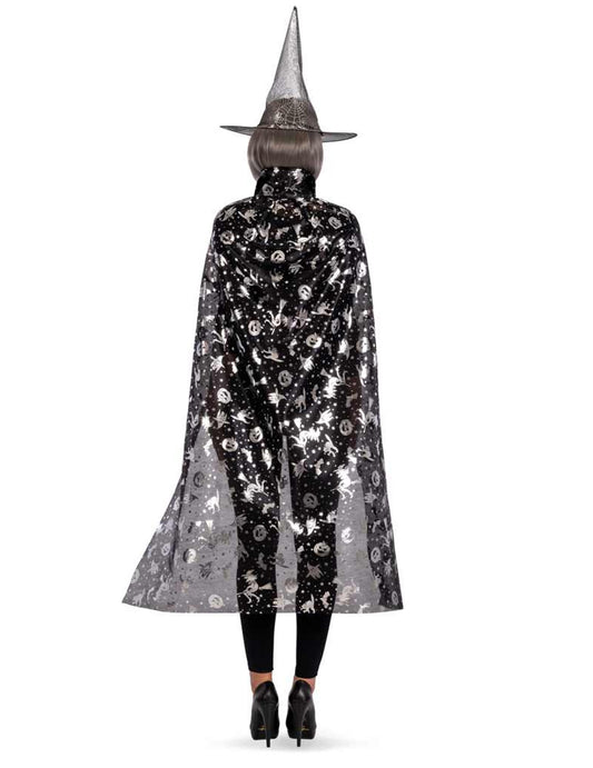 Vue de dos du set de sorcière chapeau et cape