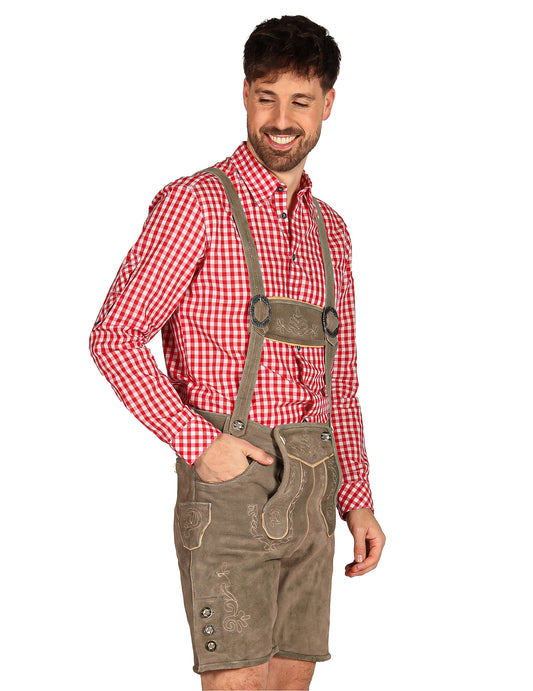 Perinteiset harmaat bayerilaiset premium-shortsit miehille