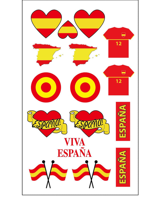 Espanjan kannattajien väliaikaiset tatuoinnit