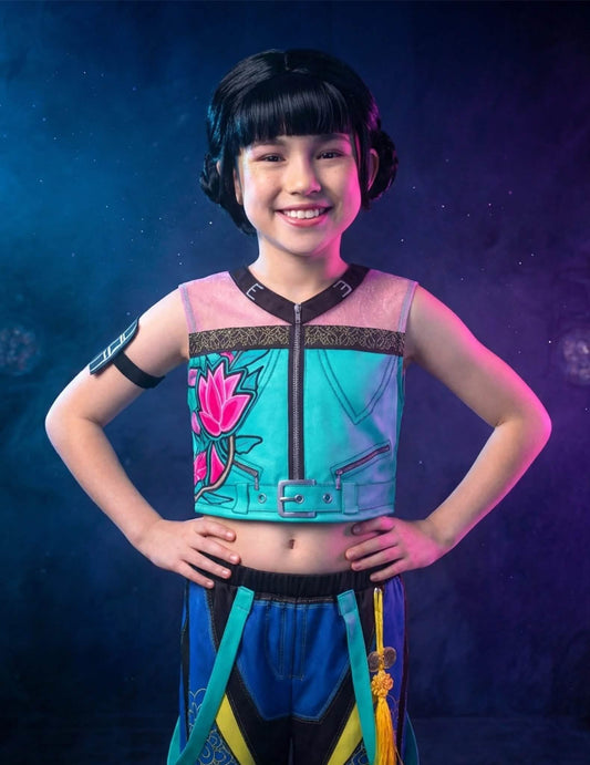 Zoey Kpop Demon Hunter™ -naamiaisasu ja peruukki tytöille