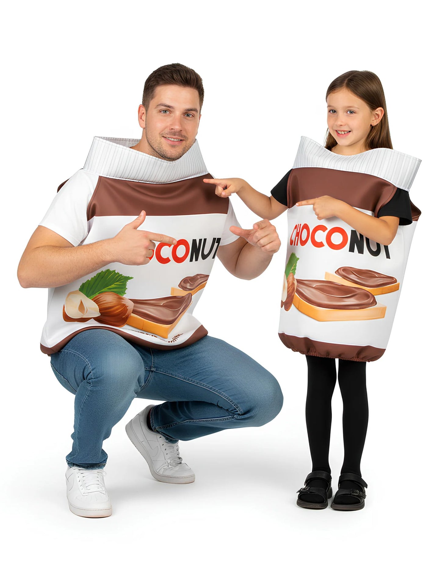 Choconut-pariskunnan naamiaisasu aikuiselle ja lapselle