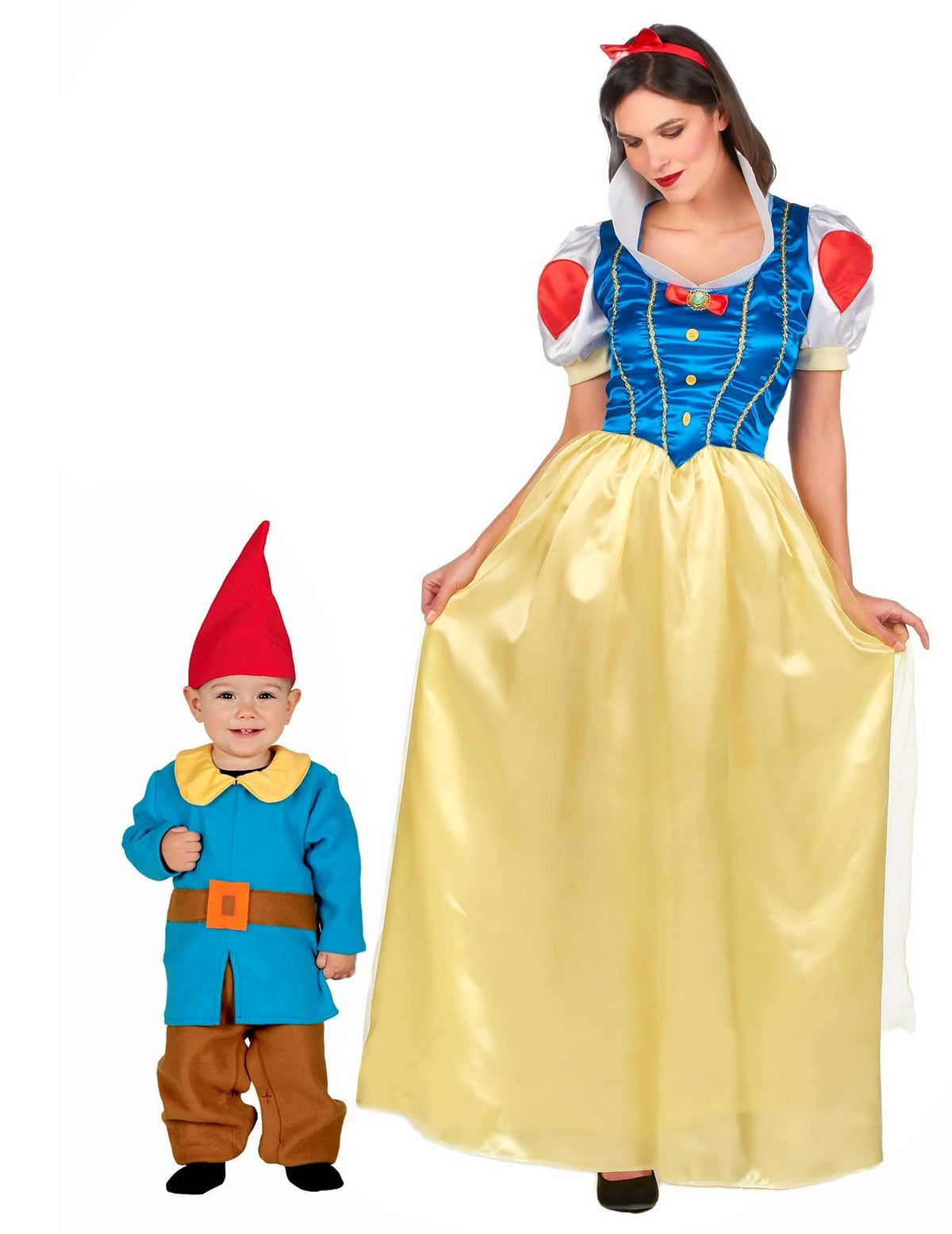 Prinsessa ja kääpiö- naamiaisasut äidille ja pojalle