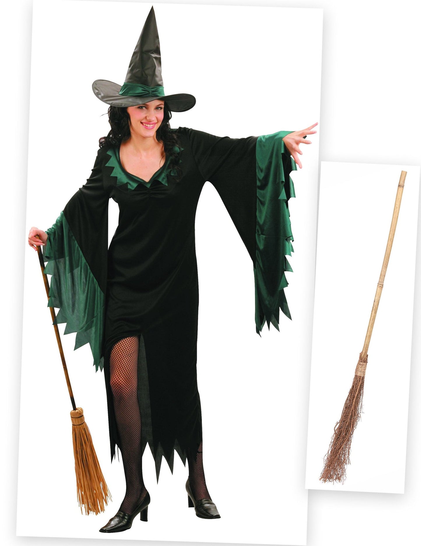 Noita-asu ja luuta - Aikuisten Halloween-setti