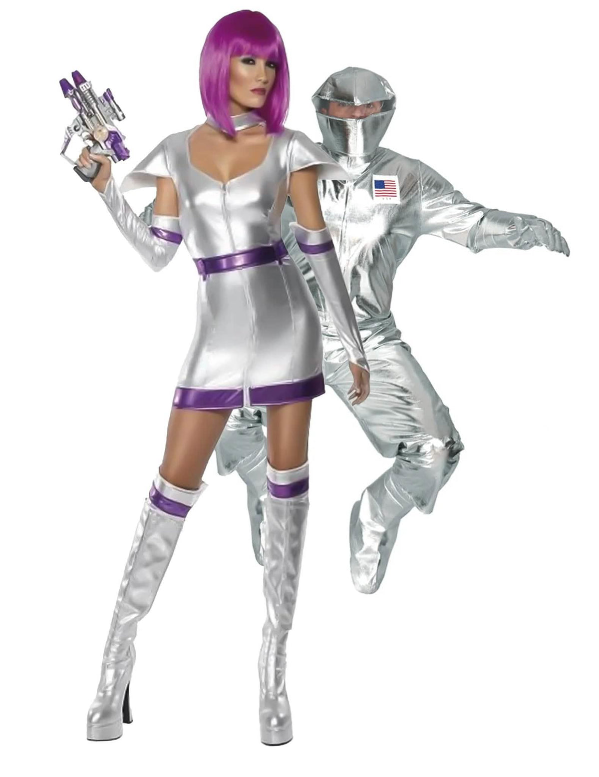 Aikuisten astronautin ja alienparin puku