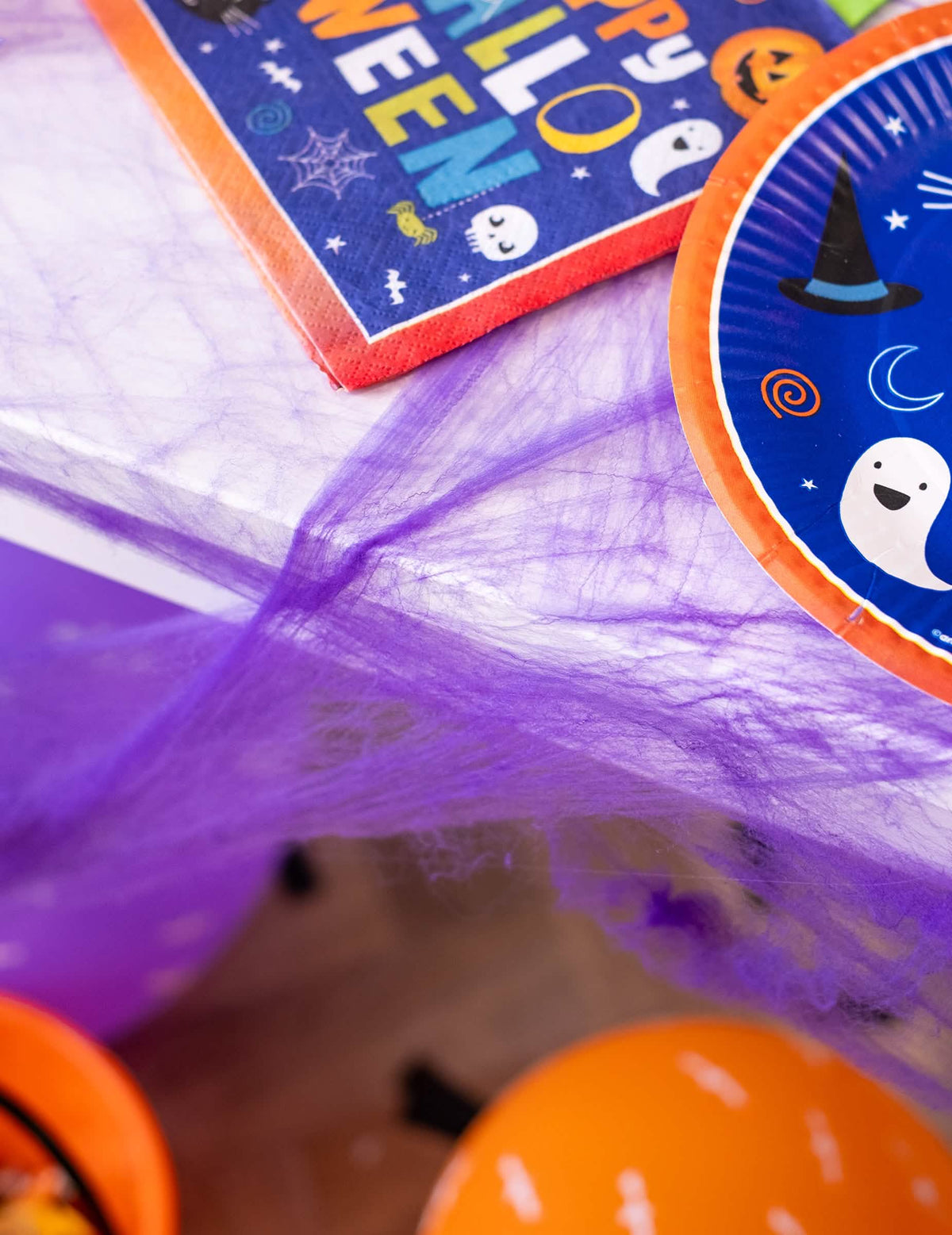 Halloweenin hämähäkinseitin venytetyn tekstuurin yksityiskohta koristeluun