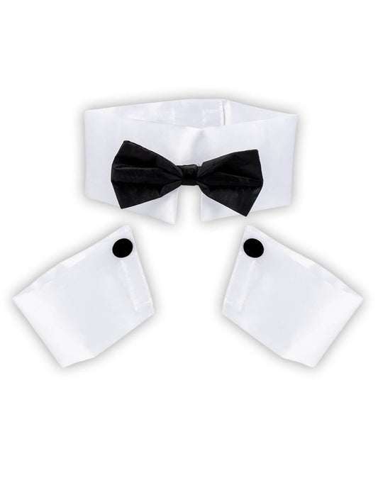 Vue d'ensemble des accessoires du tour de cou et manchettes strip teaser sexy pour homme