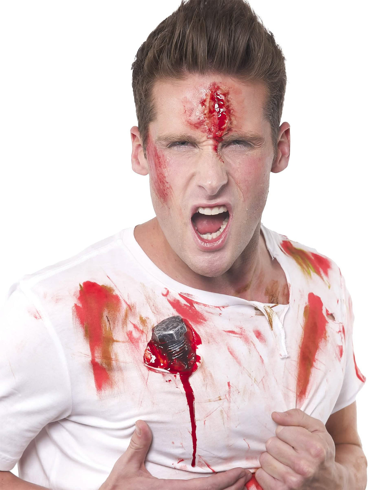 Halloweenin tekoveriputken verisen haavaefektin yksityiskohta