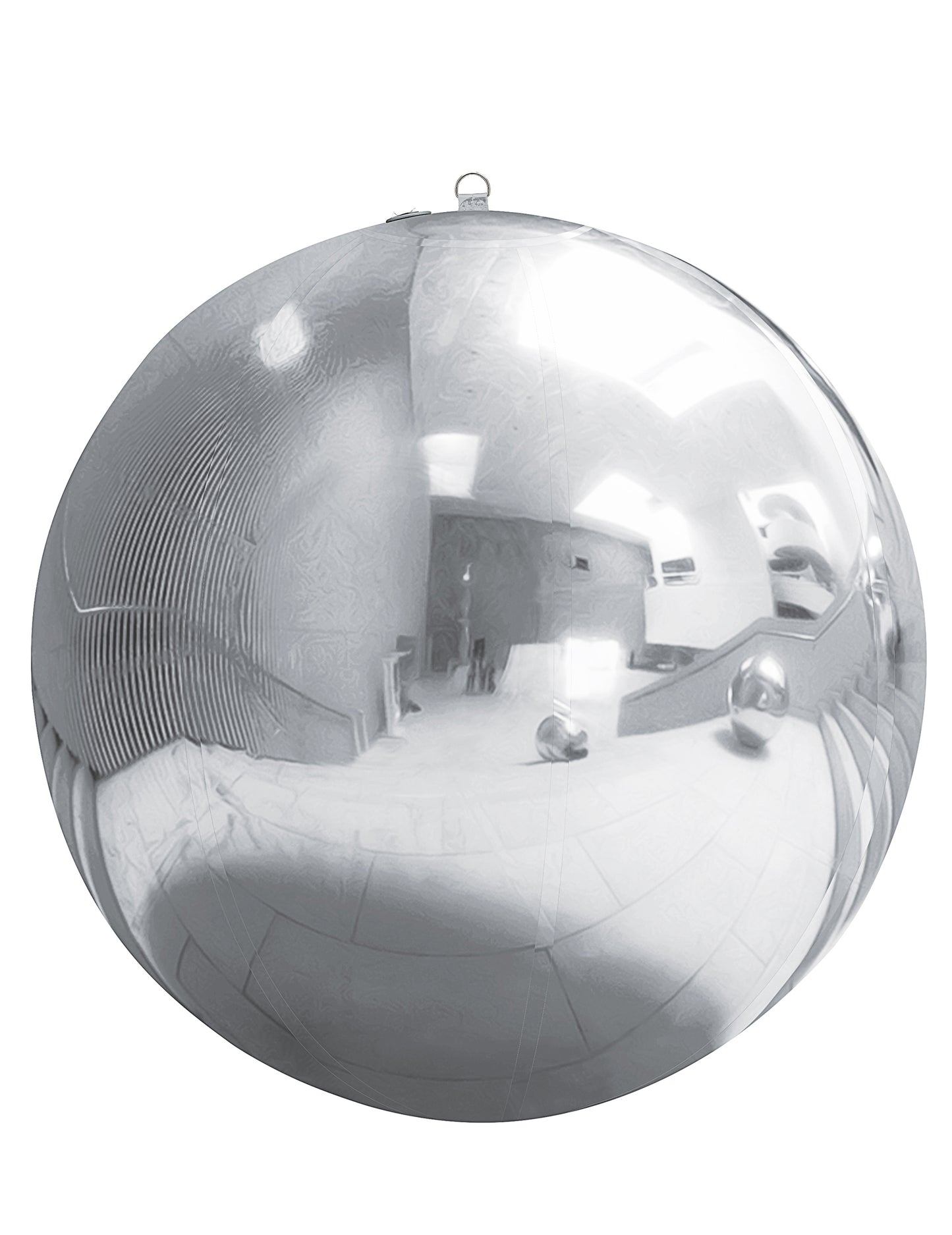 Ballon géant boule miroir argentée 120 cm