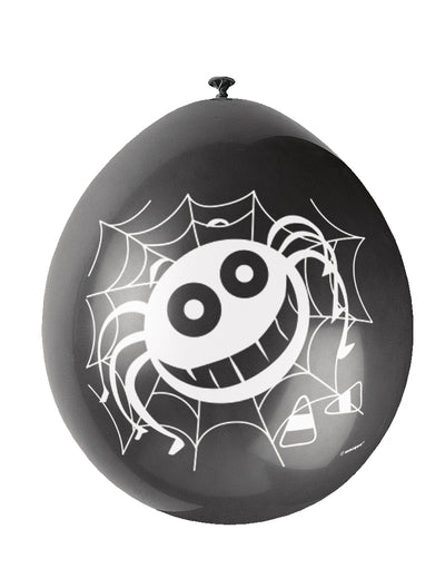 Ballons en latex araignées pour Halloween noir