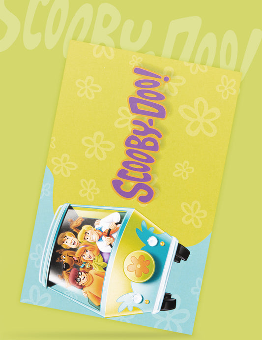 8 cartes d'invitation avec enveloppes Scooby-Doo jaune avec la Mystery Machine