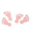 Confettis en bois pieds de bébé pour baby shower rose