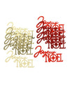 10 kpl Joyeux Noël -konfetteja, punainen ja kulta 6,5 x 3,5 cm