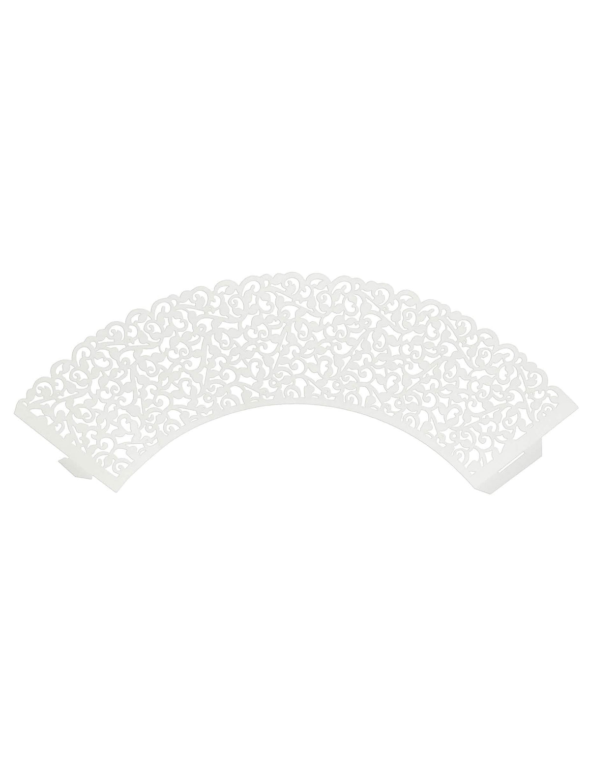 Vue à plat des contours pour cupcakes dentelle pour mariage