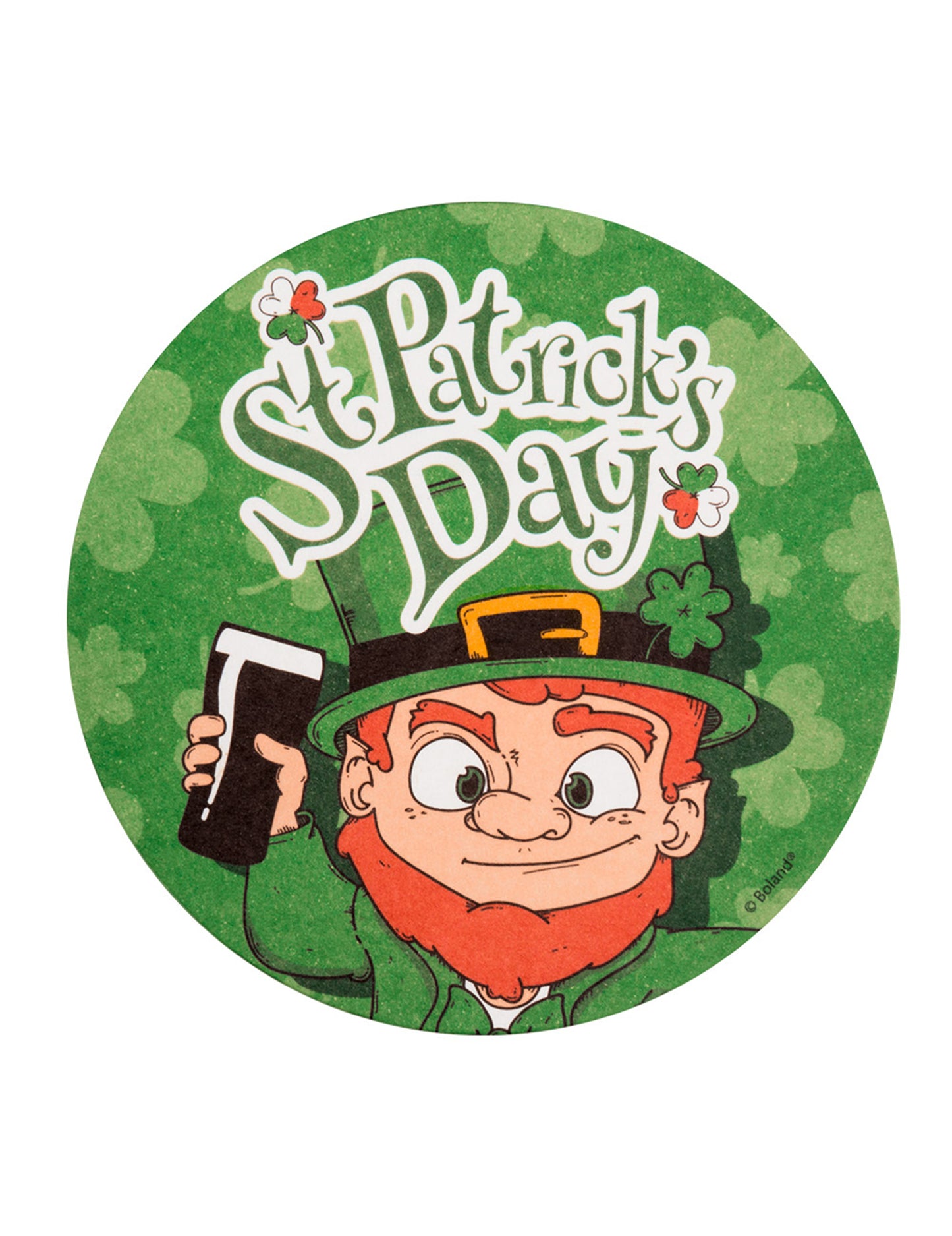 Gros plan sur l'illustration du dessous de verre Saint Patrick