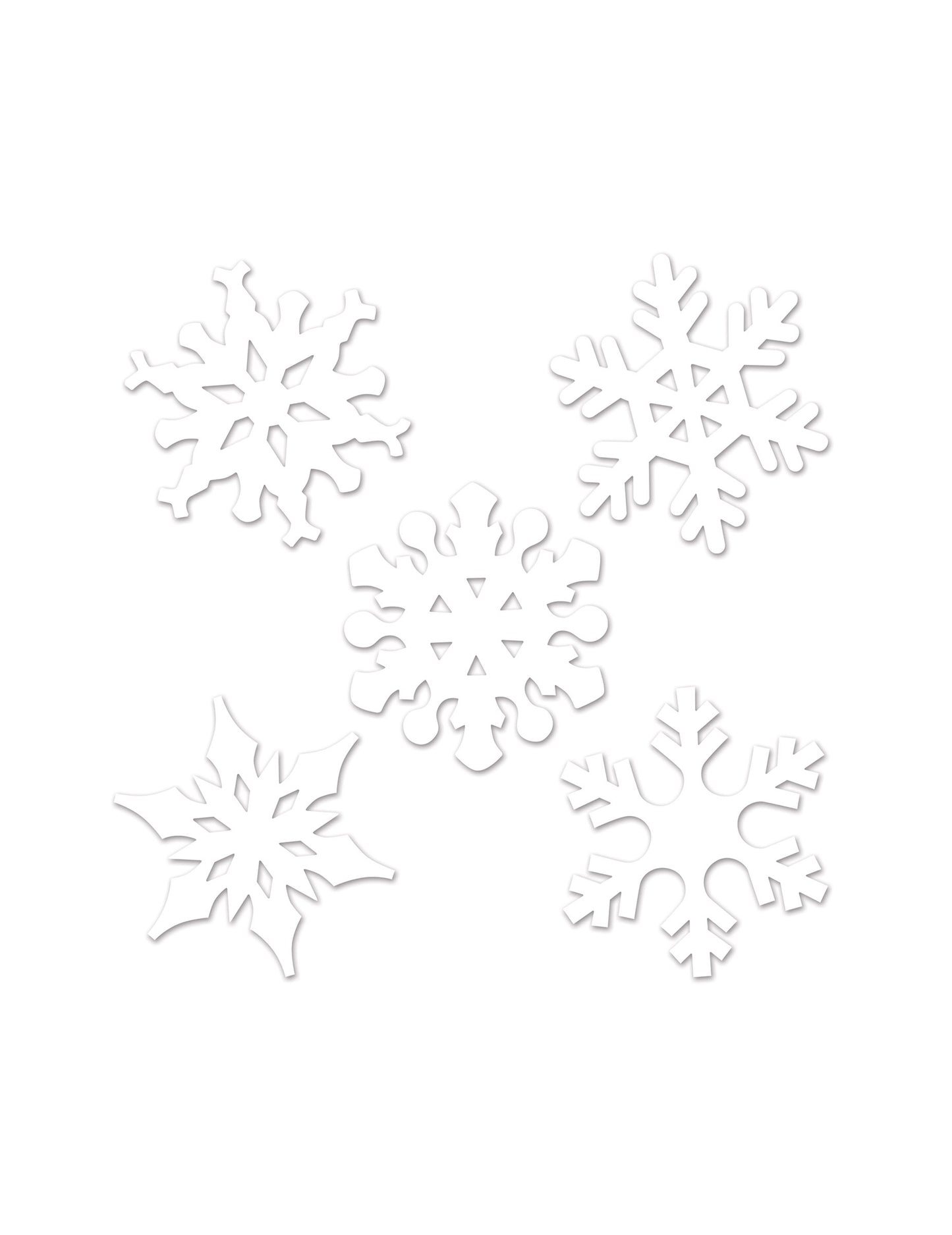 Flocons de neige de Noël pour décoration blanc en carton