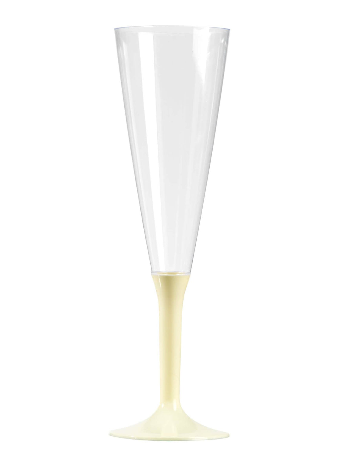 Flûte à champagne de fête avec pied ivoire en plastique