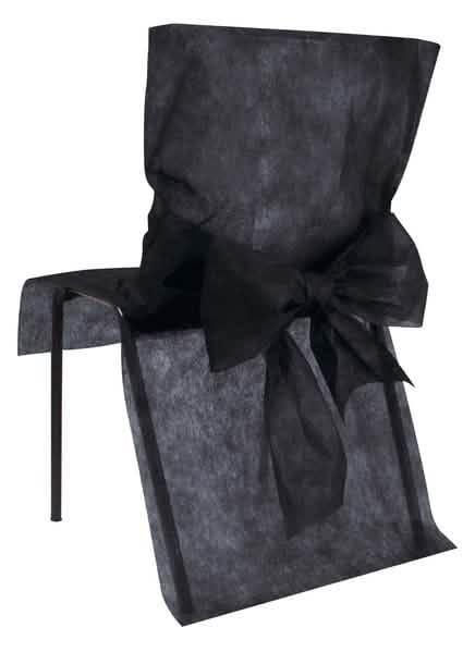 Premium-tuolinpäälliset rusetilla juhliin, mustat