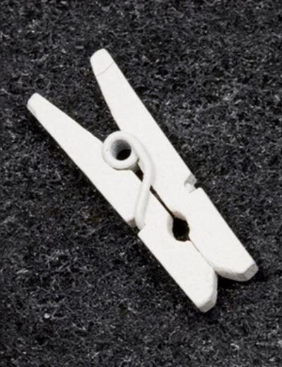 Mini pinces à linge en bois pour décoration blanches