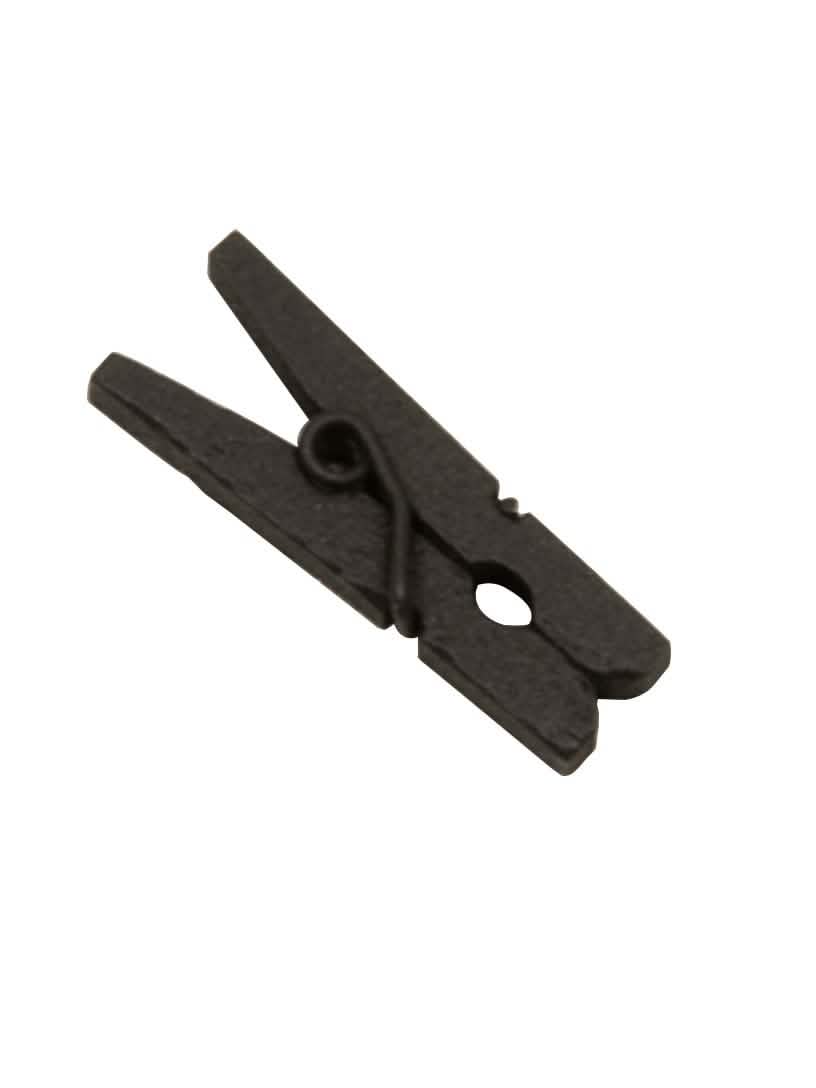 Mini pinces à linge en bois pour marque-place noires