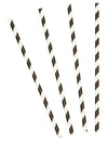 Pailles en carton rayées noires et blanches