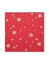 Serviettes en papier de Noël pour fête rouge flocon d'or