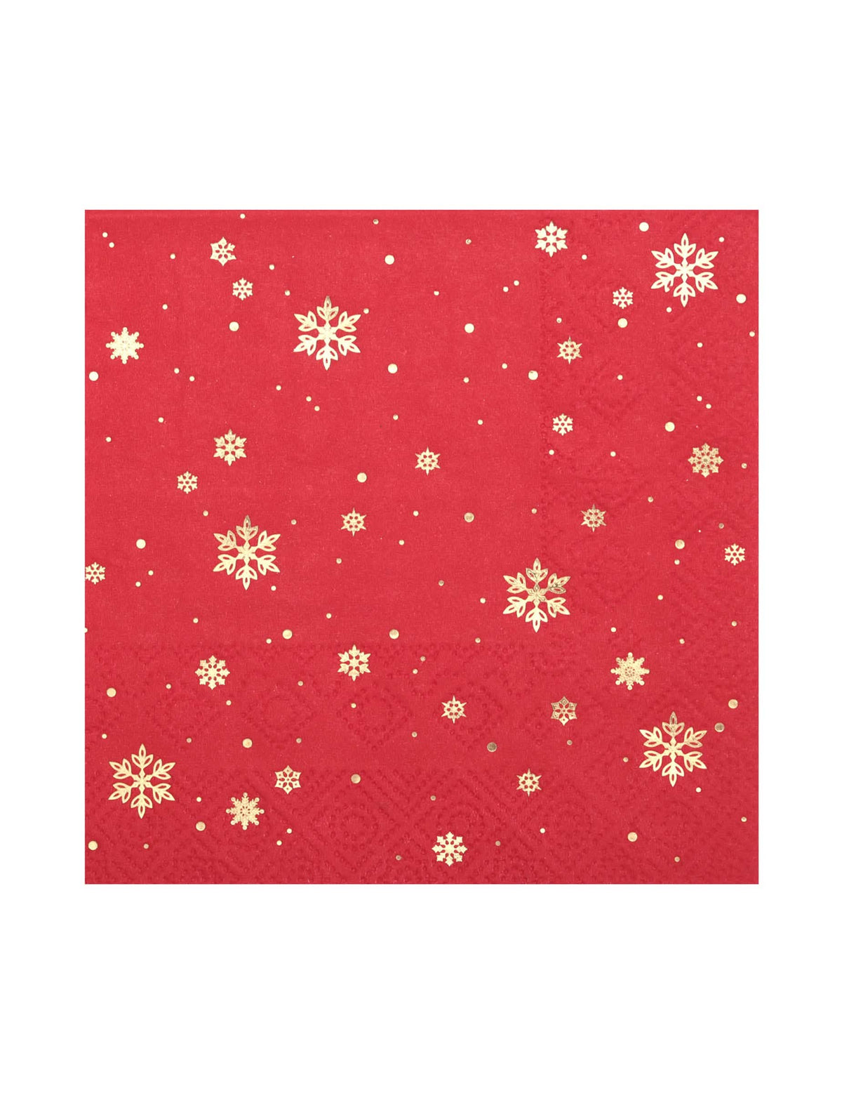 Serviettes en papier de Noël pour fête rouge flocon d'or