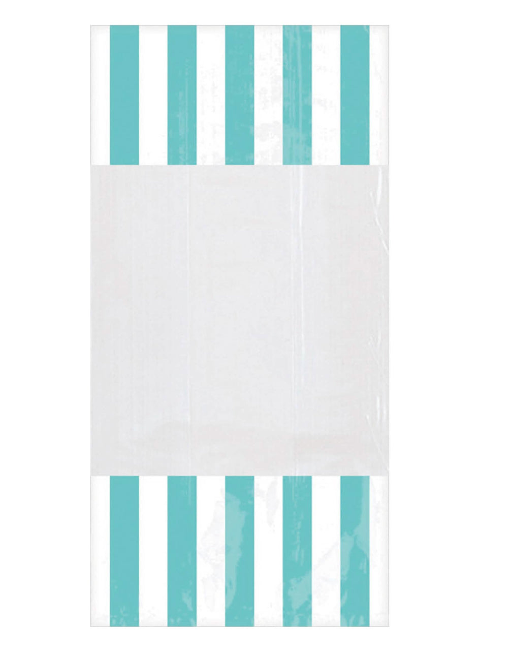 Sachets en plastique rayés menthe avec fenêtre