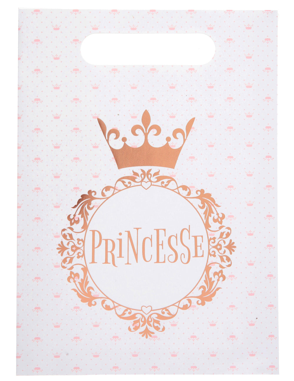 Sacs cadeaux Princesse rose gold avec couronne