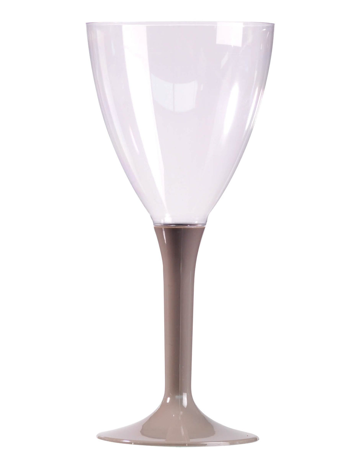 10 verres à vin avec pied gris en plastique