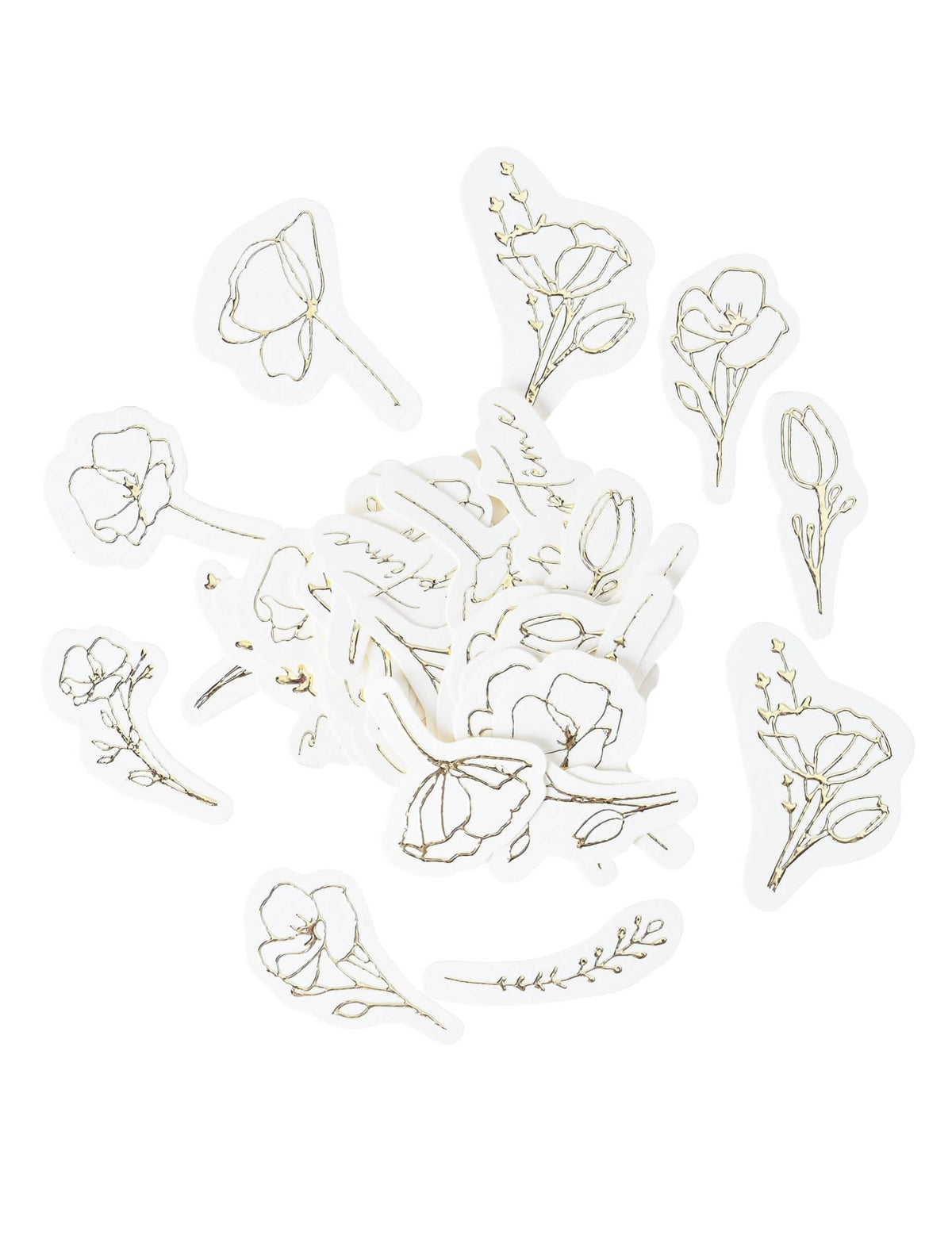 Confettis de table fleurs pour baptême dorées