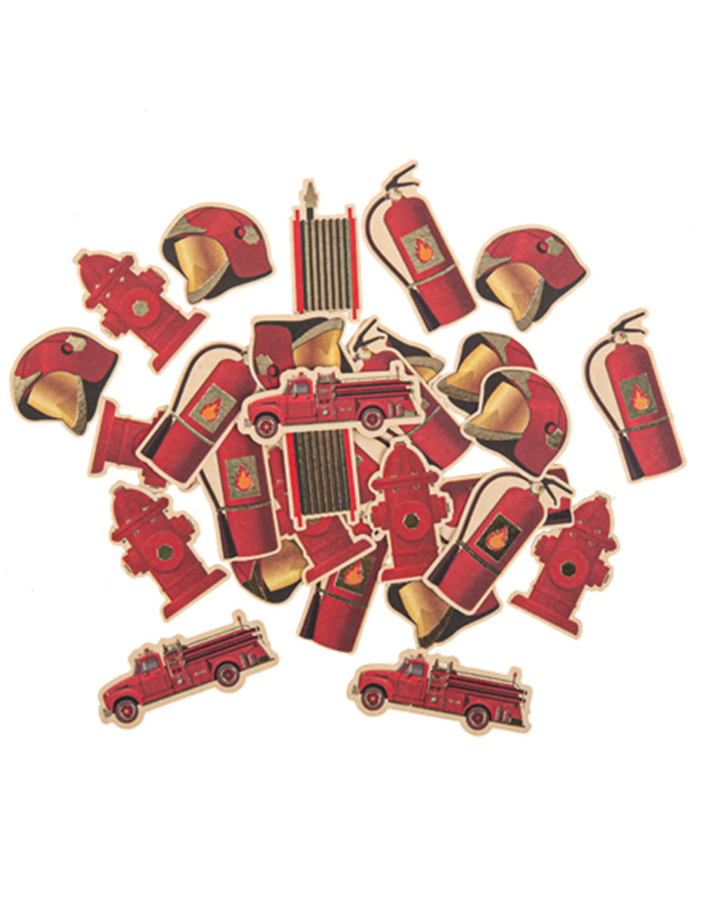 Confettis en papier pompier pour fête rouge et or