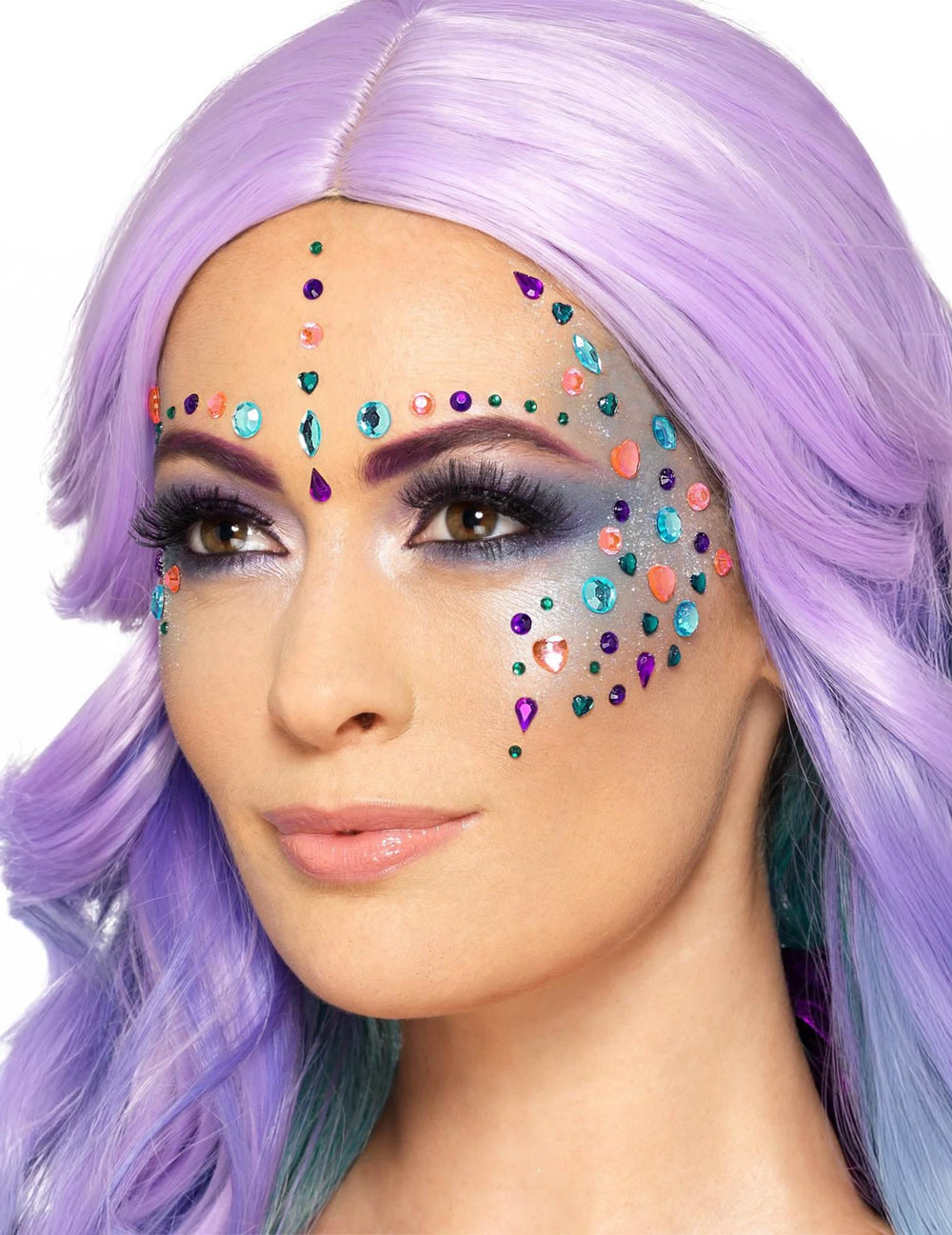100 strassia kasvoille moniväriset girly naiset moniväriset