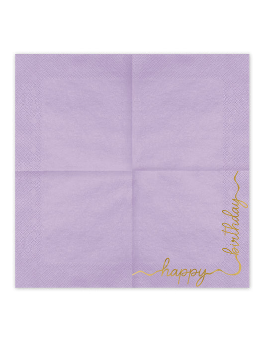 12 Paperilautasliinaa Happy Birthday pastelli ja kulta 33 × 33 cm