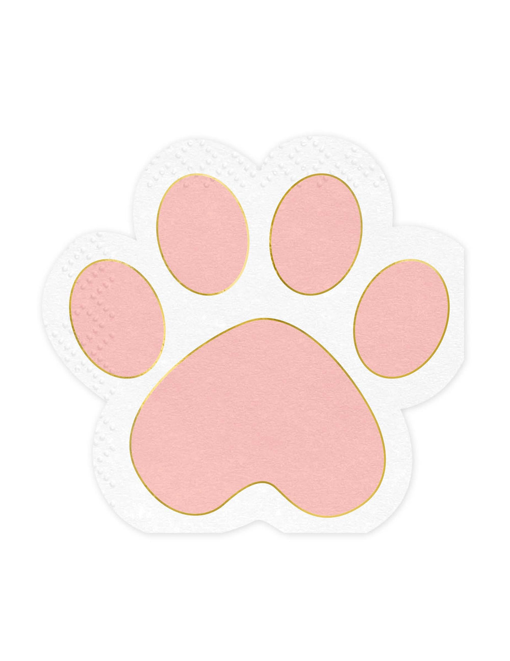 Serviettes en papier pattes de chat rose pastel et doré