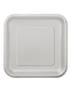 Assiettes carrées jetables en carton argent