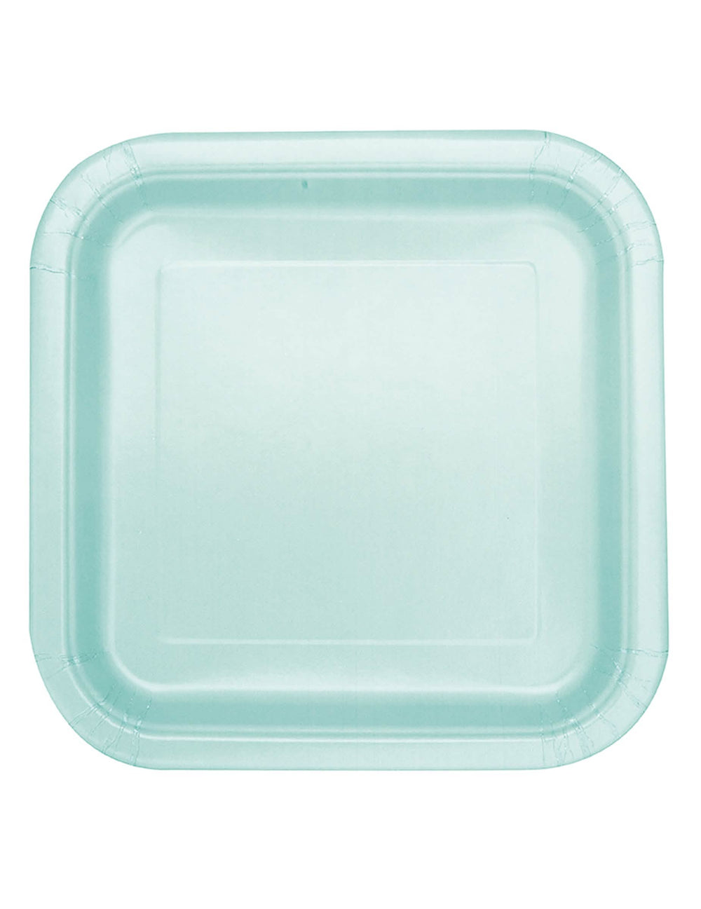 Assiettes carrées en carton pastel pour fête menthe