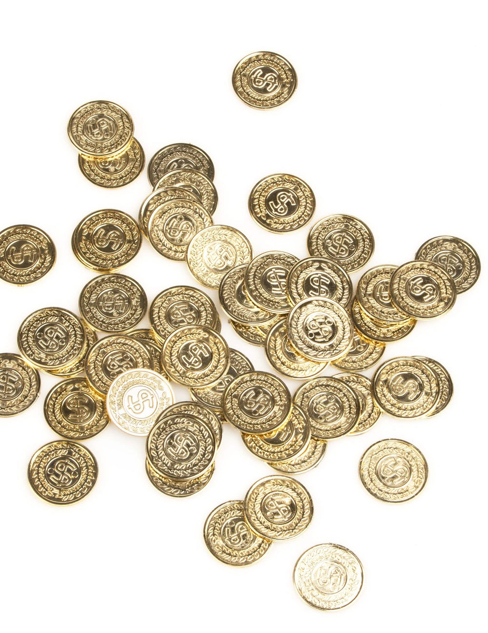 Fausses pièces de monnaie dollar pour fête dorées lot de 144