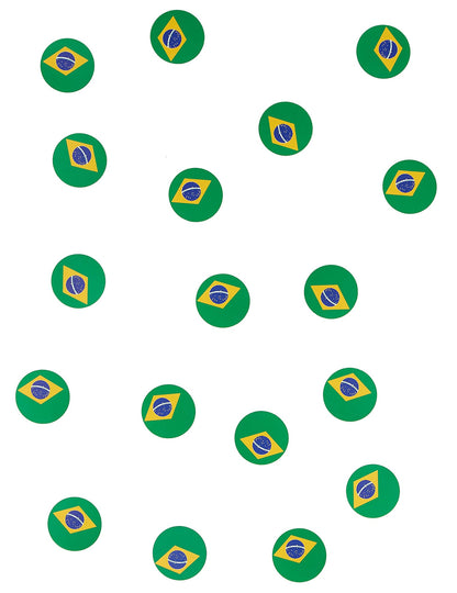 Vue d'ensemble des confettis de table drapeau Brésil